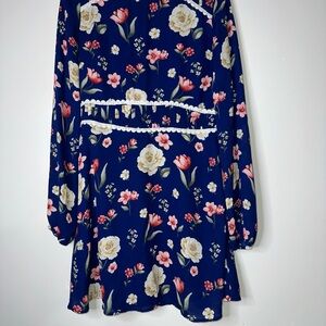 Forever 21 Kids Floral Navy Dress